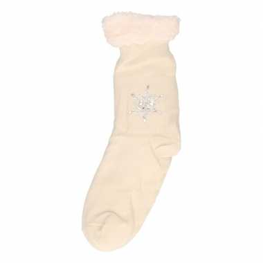 Dames anti slip huis antislip sokken /slof antislip sokken wit maat 3