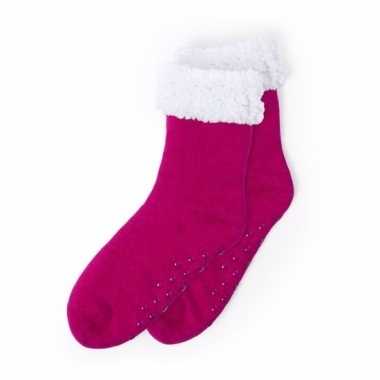 Gevoerde anti slip huis antislip sokken roze