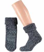 Wollen huis antislip sokken anti slip voor kinderen navy maat 31 34