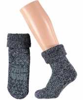 Wollen huis antislip sokken voor dames navy