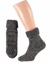 Wollen huis antislip sokken voor dames zwart